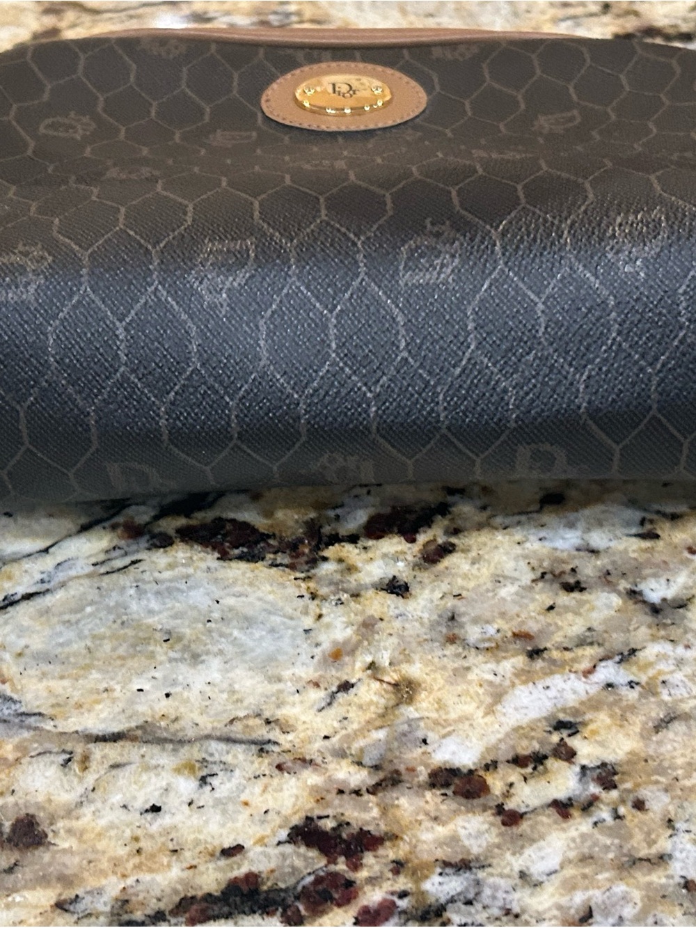 Christian Dior Honeycomb Canvas Shoulder Brown bag - Picture 3 of 8